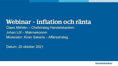 inflation och räntor